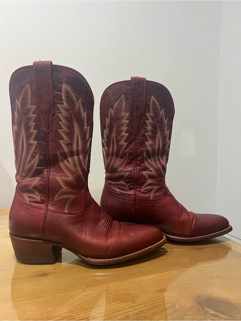 Tecovas Women's Jamie Redwood goat Leather Western Heeled Boots size 8.5